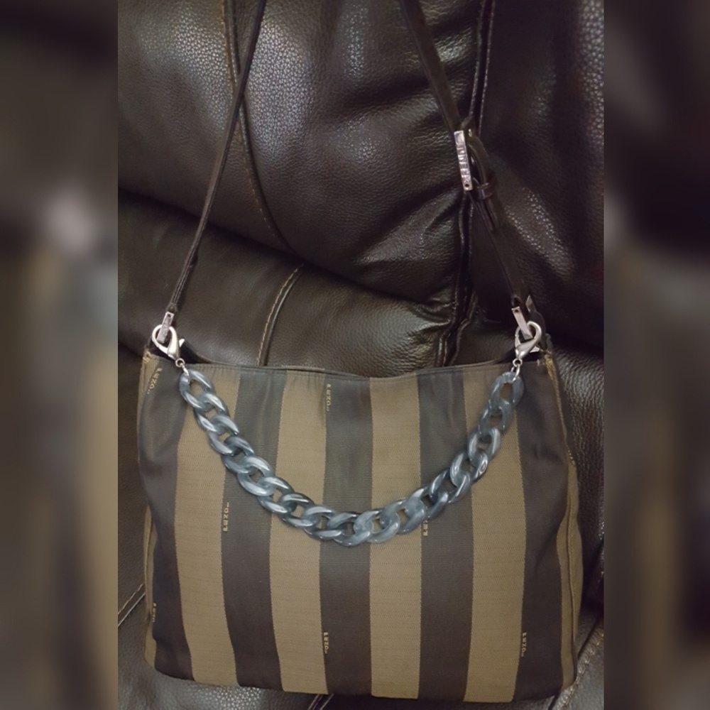 Authentic Fendi Pequin handbag     9 x 12 x 4 - Picture 2 of 9